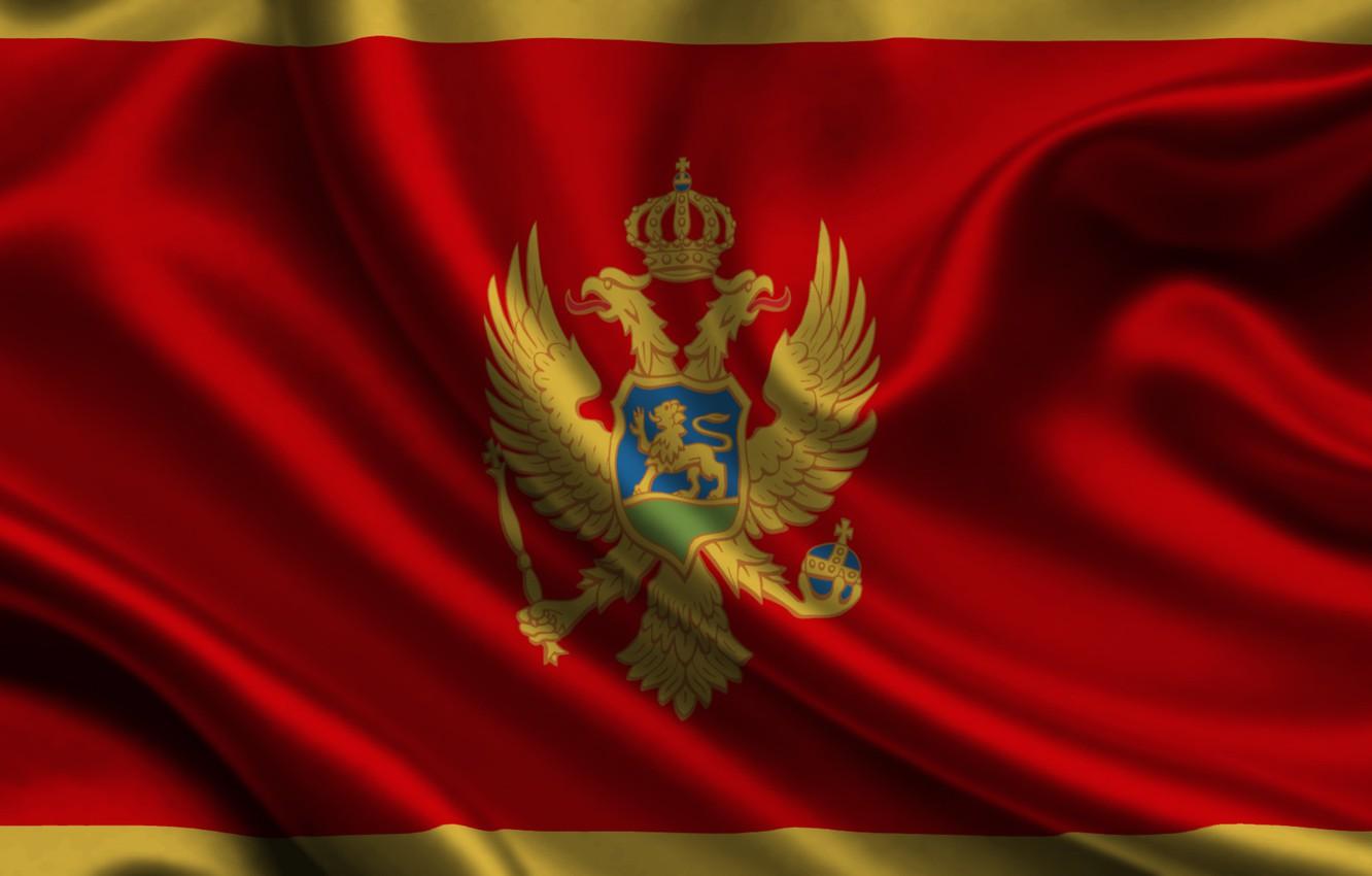 Wallpapers Red, Flag, Coat of arms, Texture, Flag, Montenegro, Eagle