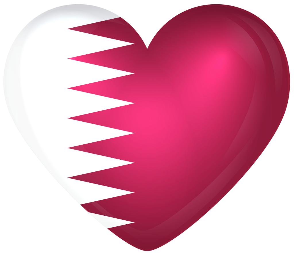 Qatar Large Heart Flag