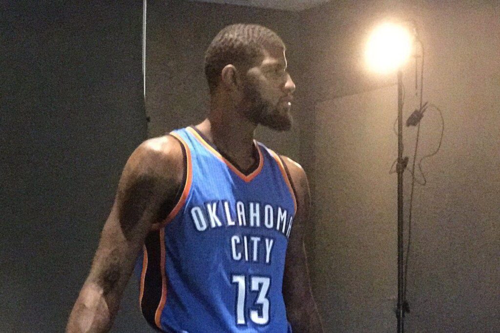 Thunder let Paul George take James Harden’s old number years