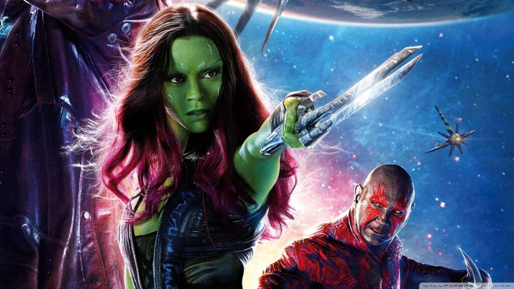 Guardians of the Galaxy Zoe Saldana as Gamora 2K desk 4K wallpapers