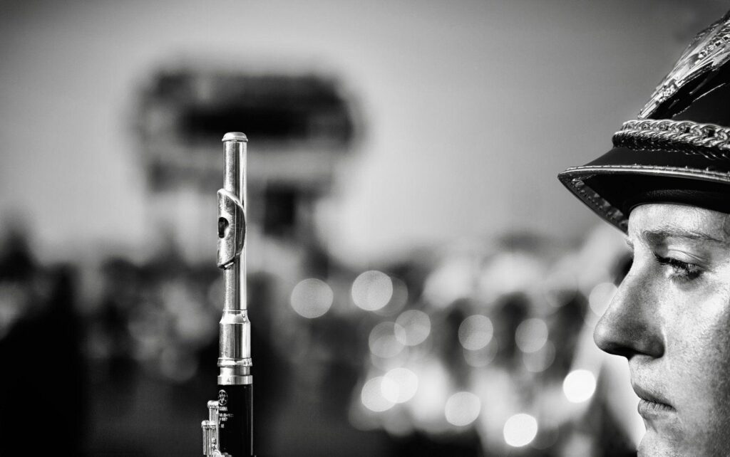 Flute wind instruments military band flutist h b close up 2K wallpapers