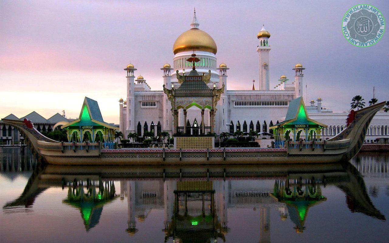 Omar Ali Saifuddin Mosque Brunei Wallpapers & Details