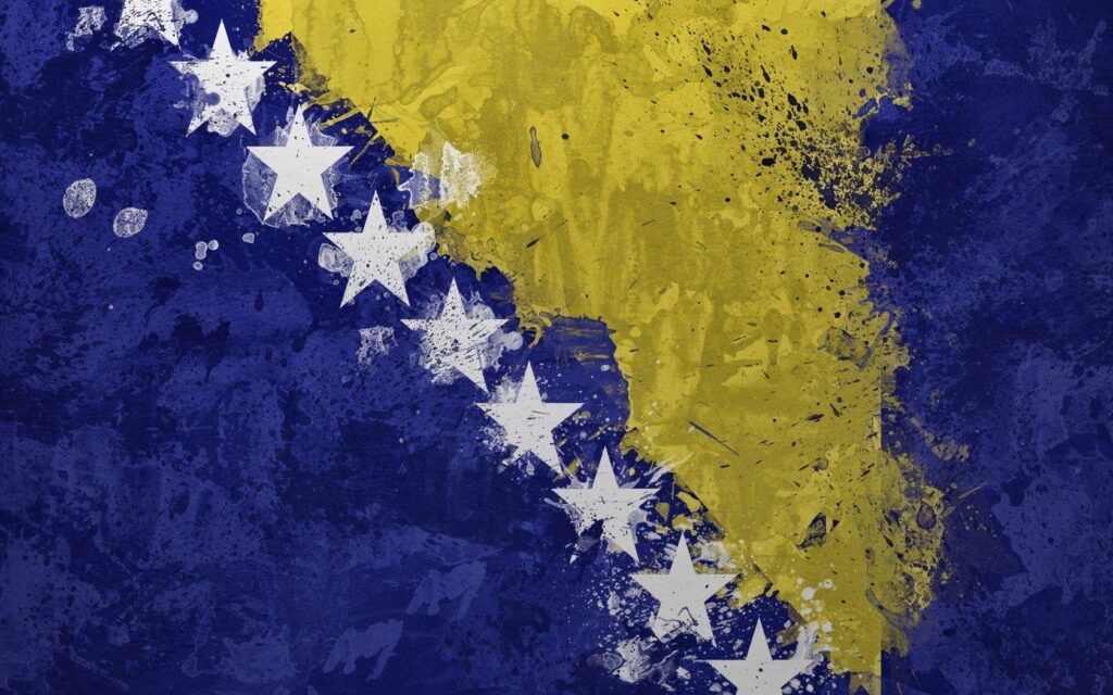 Wallpapers Bosnia and herzegovina, Flag, Color, Texture, Stars
