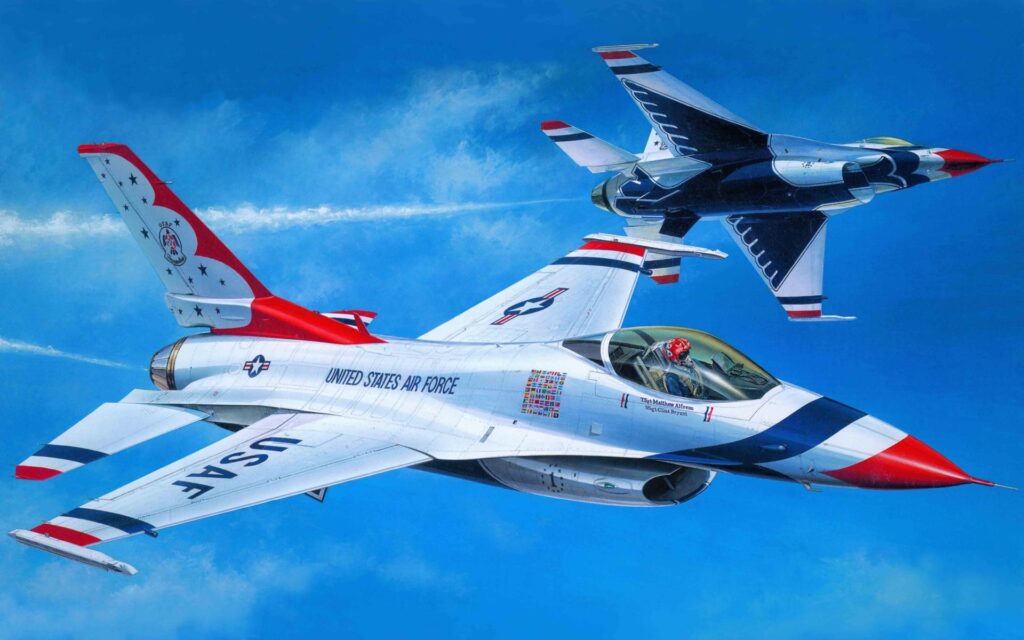 Wallpapers Art painting, air fighter aerobatics 2K Picture