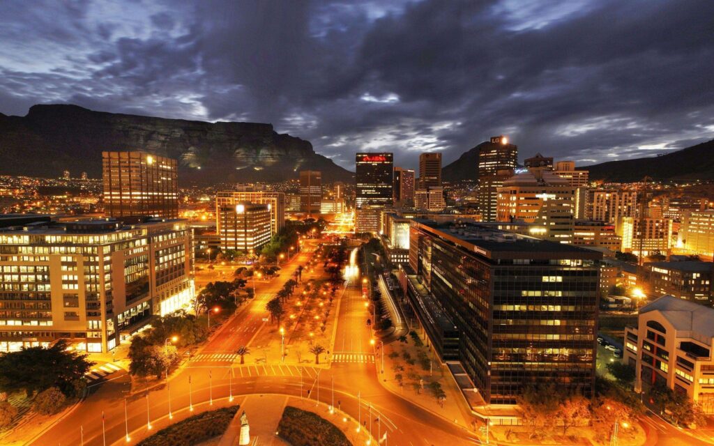 Cape Town D City Night Light Wallpapers