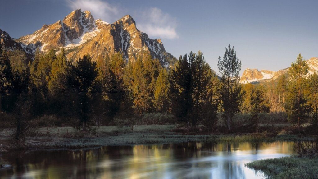 Mountain McGown Peak Idaho Cool Lake Mountain Nature d Wallpapers