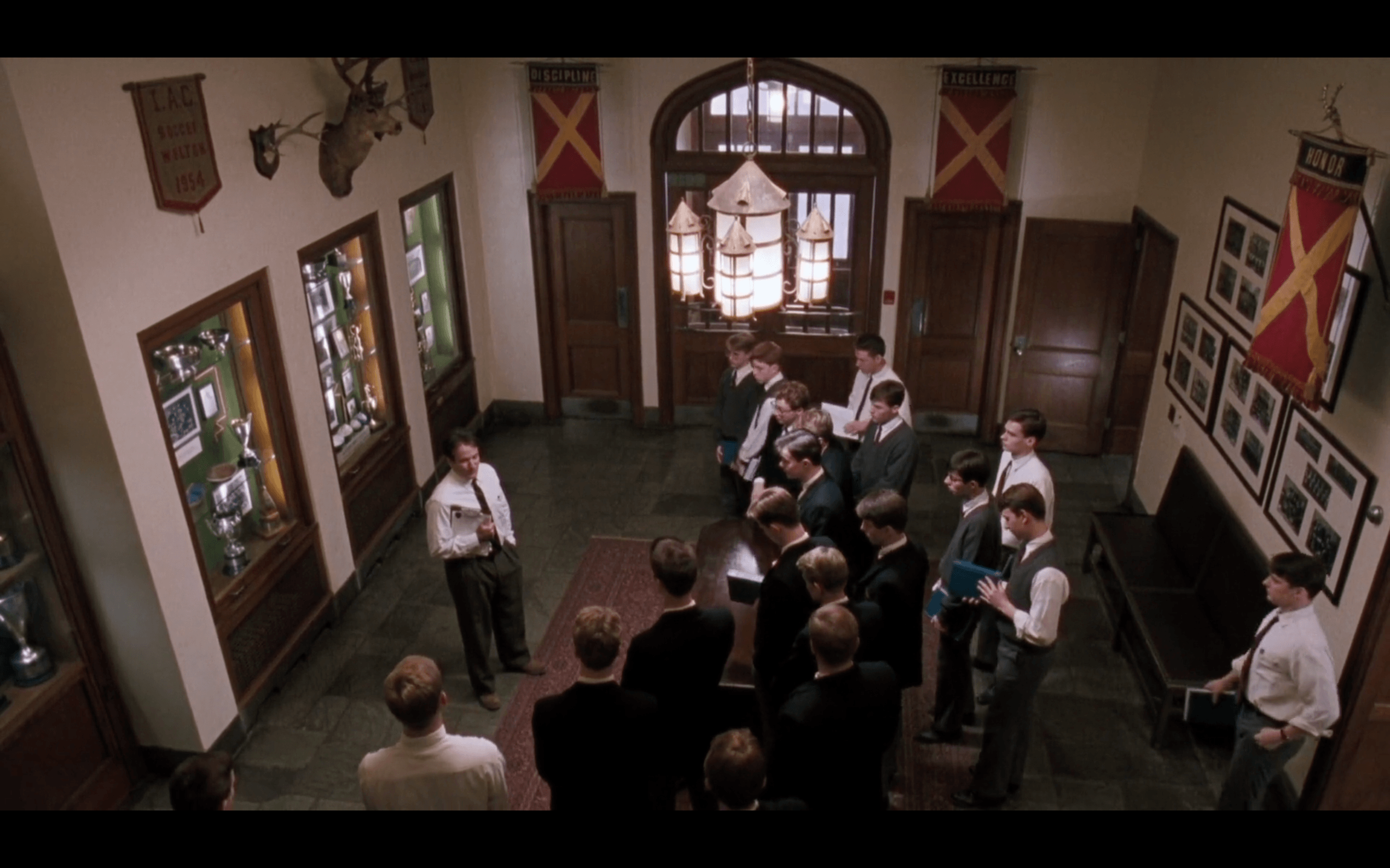 In Dead Poets Society, during Mr Keating’s first class all the
