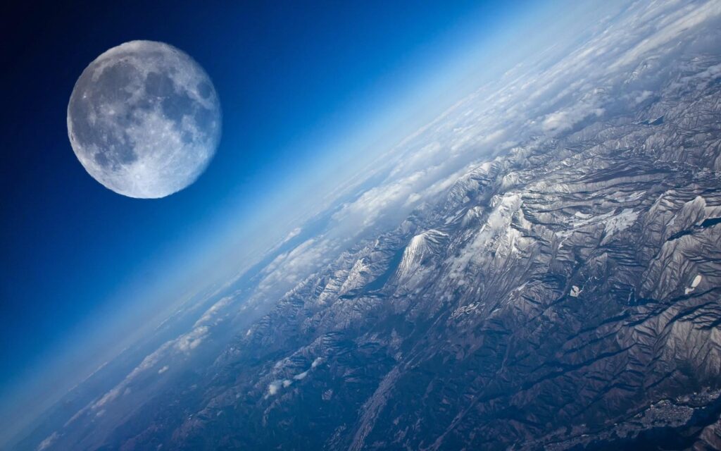 Earth From Space Moon Cosmos Wallpapers