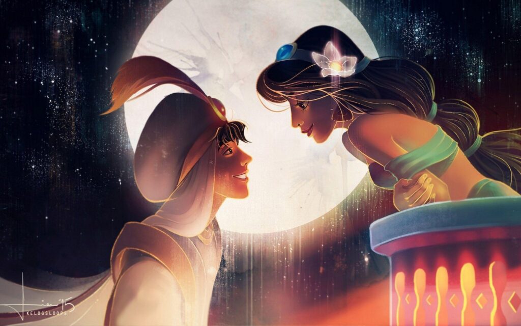 Jasmine Aladdin Arabian Nights Love Cartoon 2K Backgrounds Wallpapers