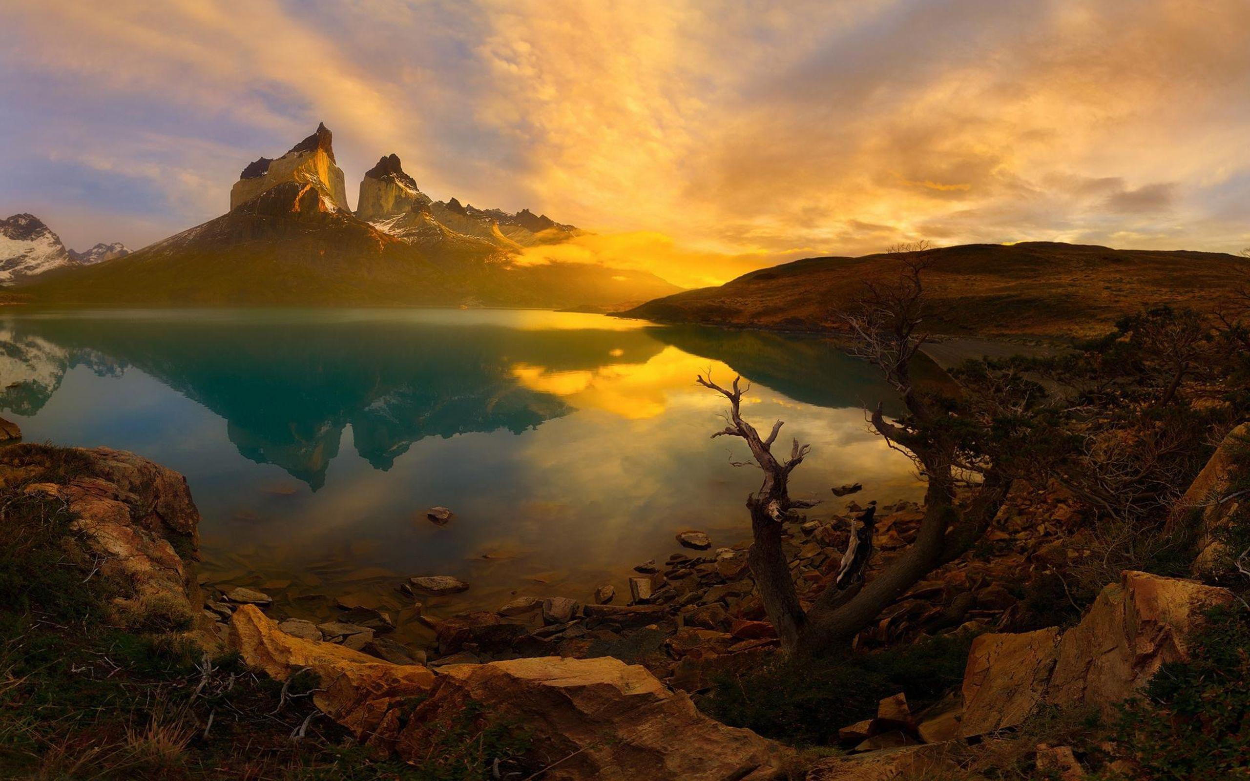 Sunset National Park Torres Del Paine Patagonia Hd