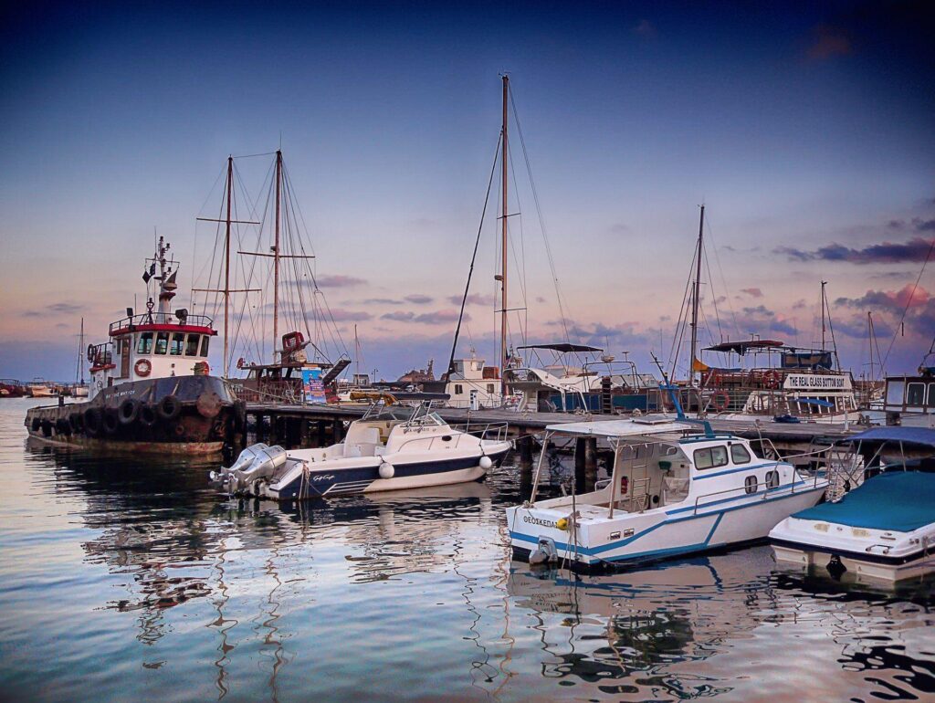 Sea pier cyprus ships boat 2K wallpapers