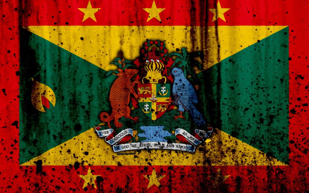 Download wallpapers Grenada flag, k, grunge, North America, flag of