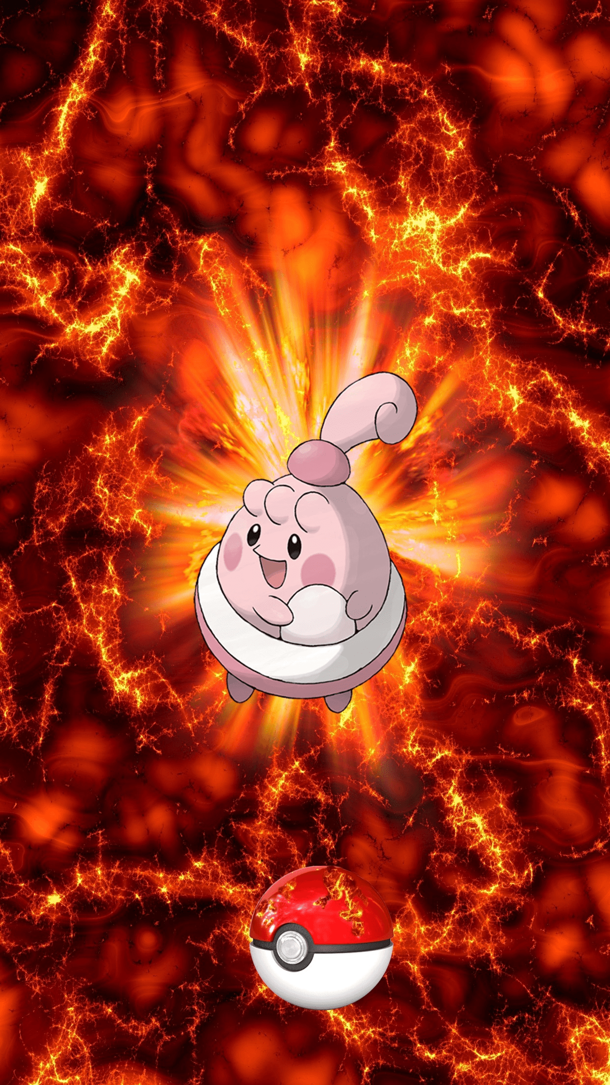 Fire Pokeball Happiny p Pinpuku Egg from Chansey holding luck