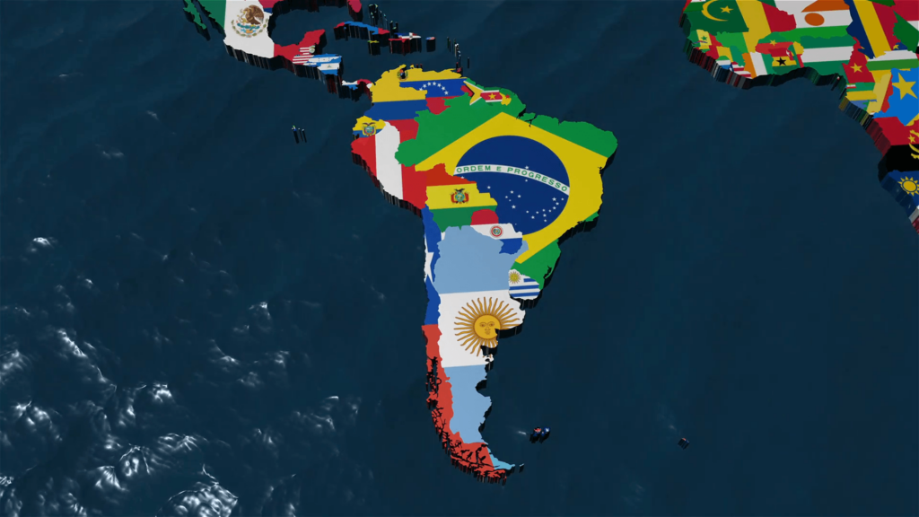 D World Map to South America Motion Backgrounds