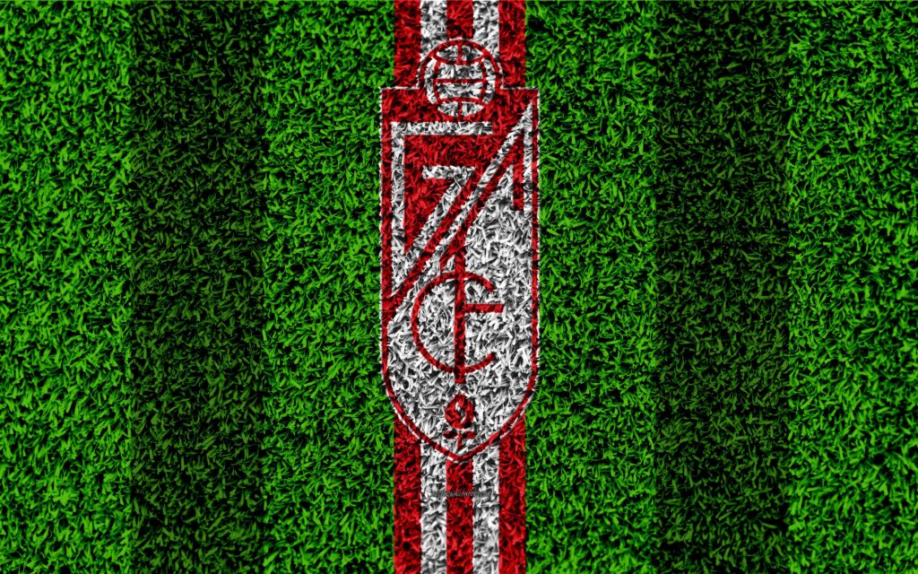 Download wallpapers Granada CF, logo, k, football lawn, Spanish