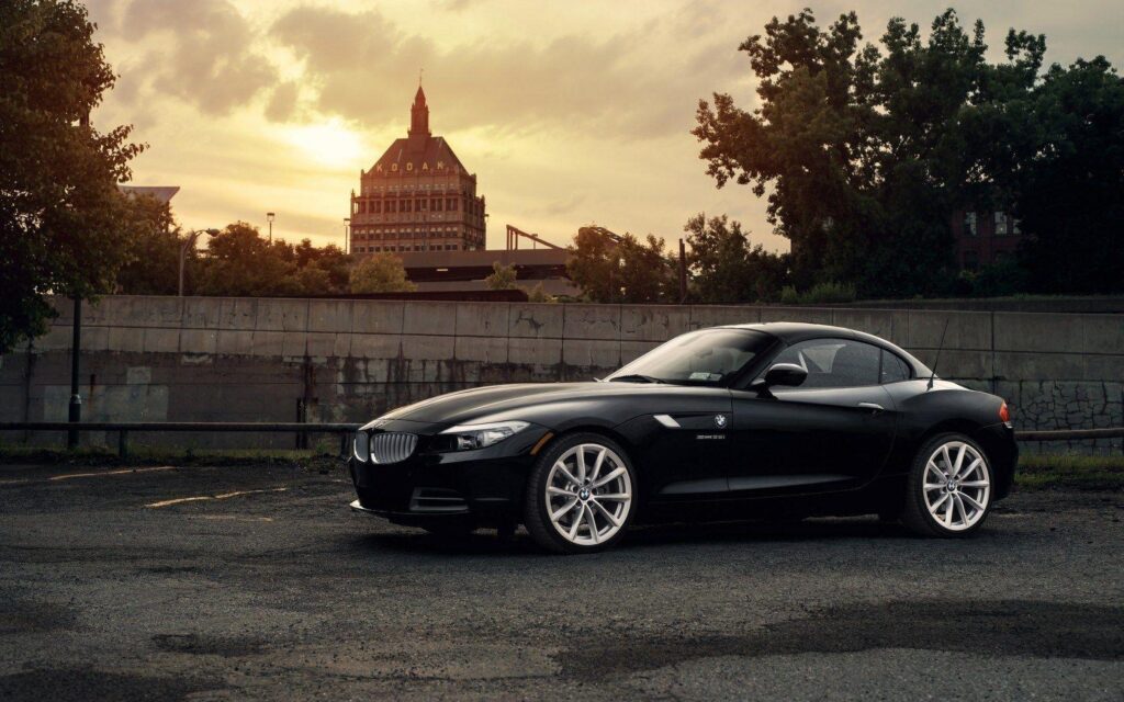 Black BMW Z i Parking Sunset Kodak Building 2K Wallpapers