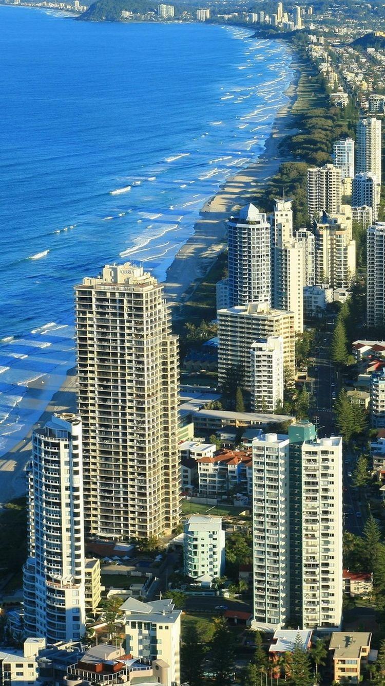 Gold Coast Australia Beach Line iPhone Wallpapers HD