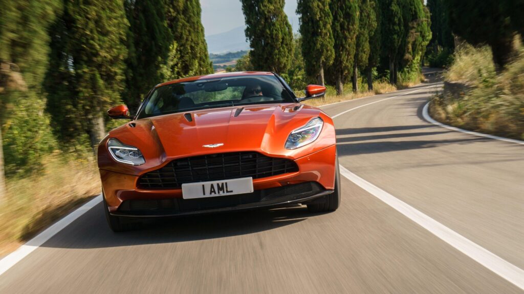 Download Wallpapers Aston martin, Db, Front view, Red