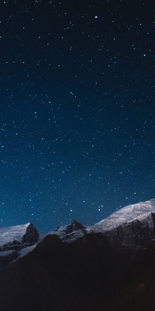 Download wallpapers night, mountains, stars, nature, sky
