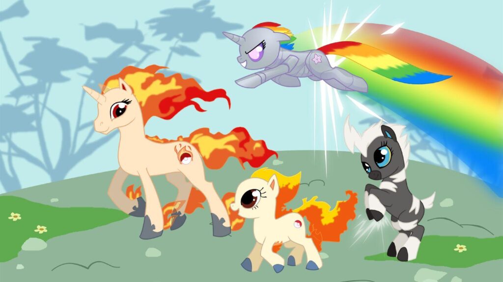 Blitzle, ponyta, and rapidash