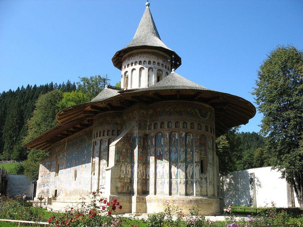 Religious Voronet Monastery Romania Peisaj Blue Sky Suceava Tree