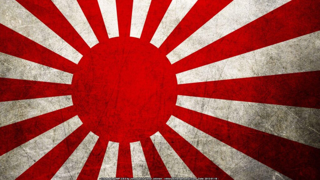 Japan Rising Sun Flag 2K Wallpapers