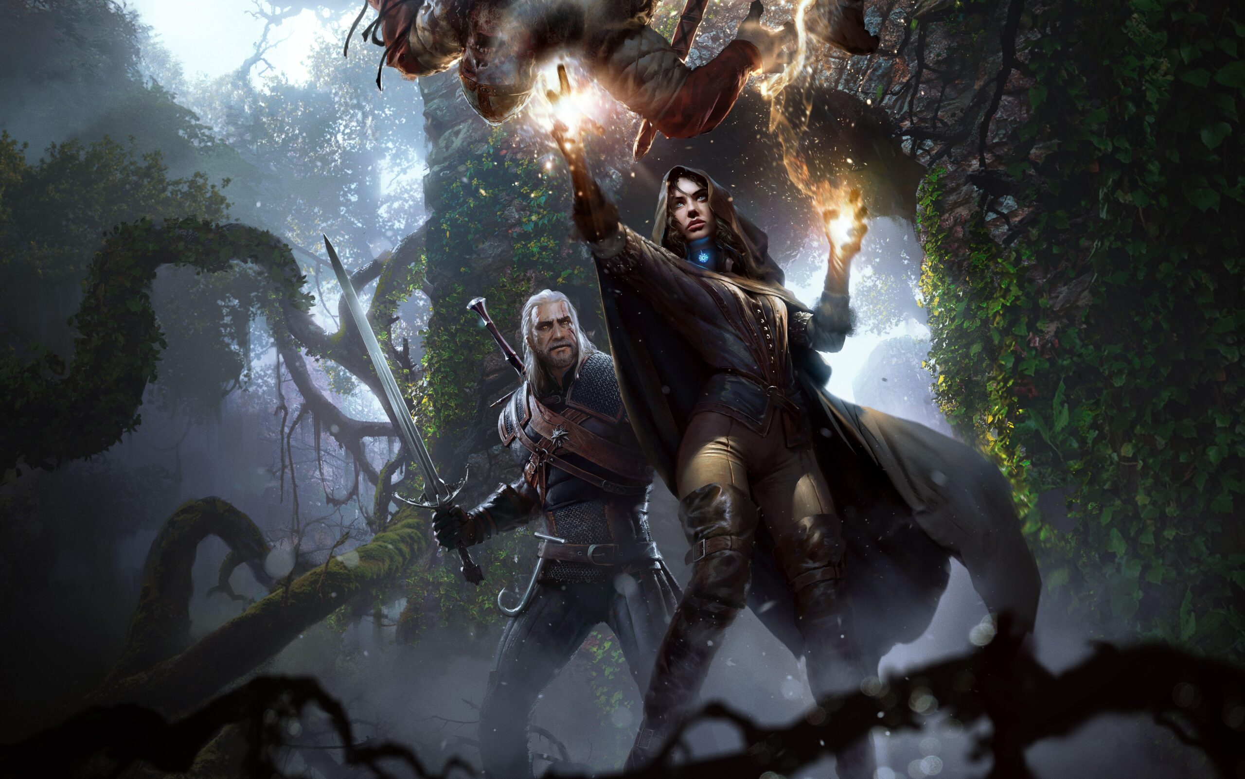 Wallpapers The Witcher Wild Hunt, Yennefer, Geralt, K, Games,