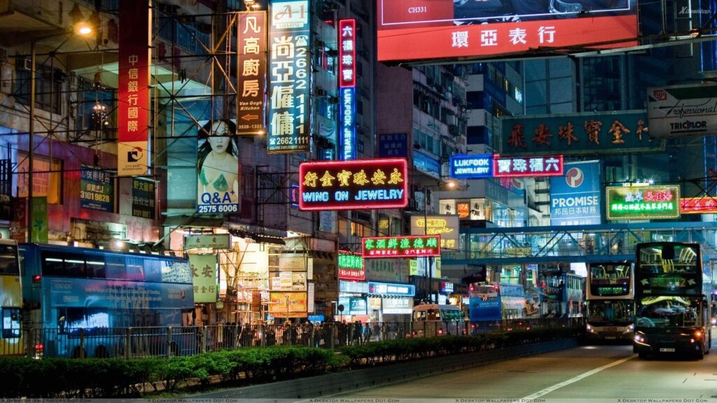 China Market Scene At Night Wallpapers