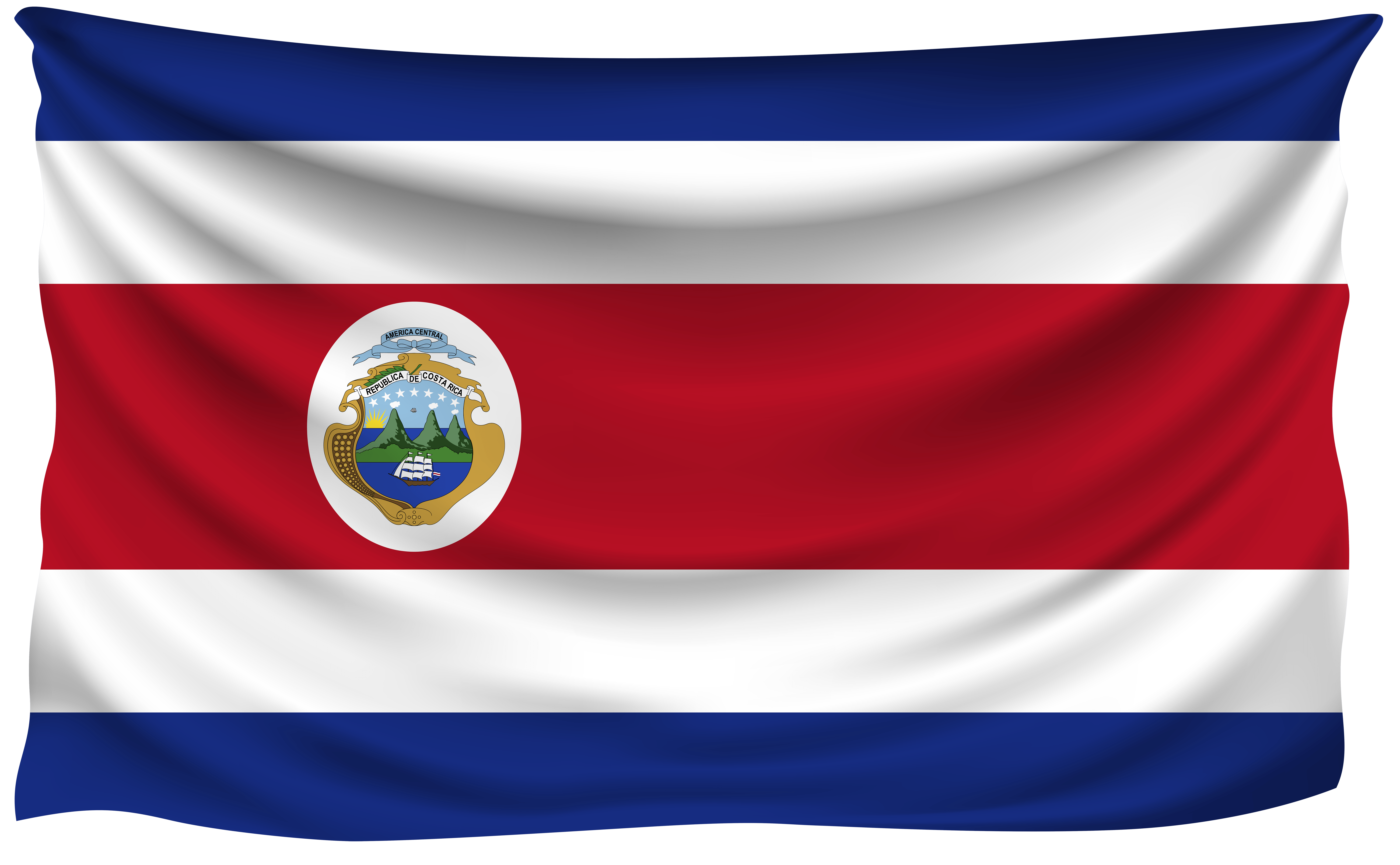 Costa Rica Wrinkled Flag