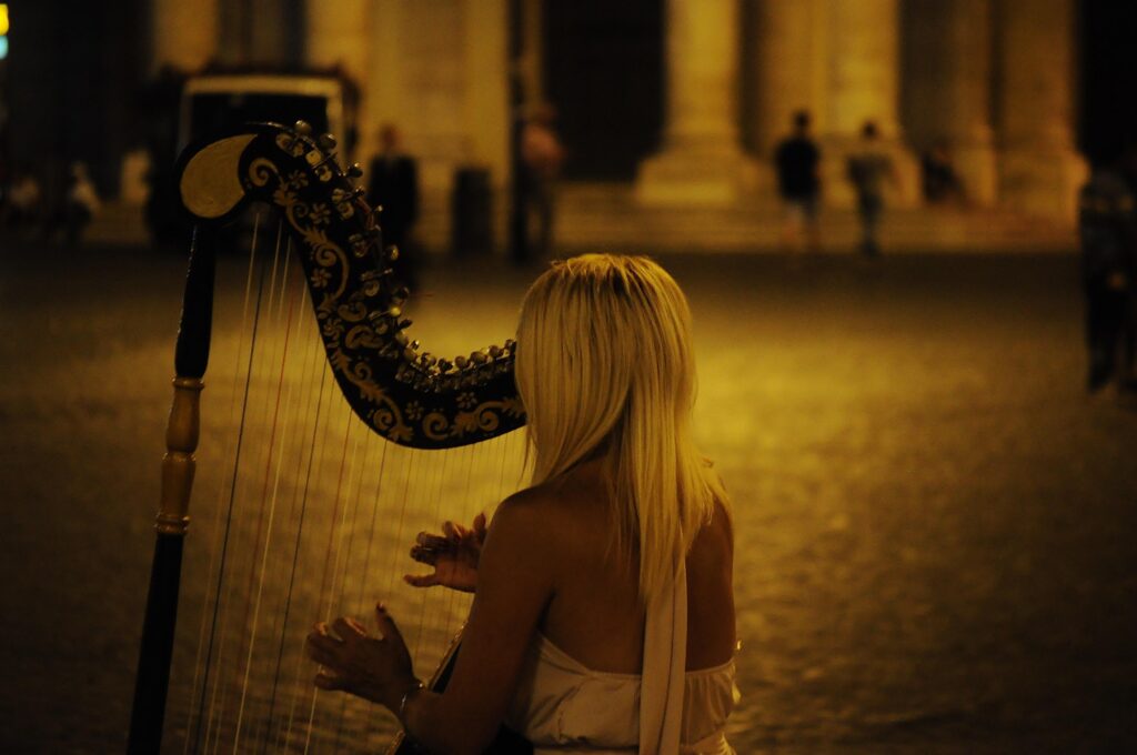 Woman Playing Harp · Free Stock Photo