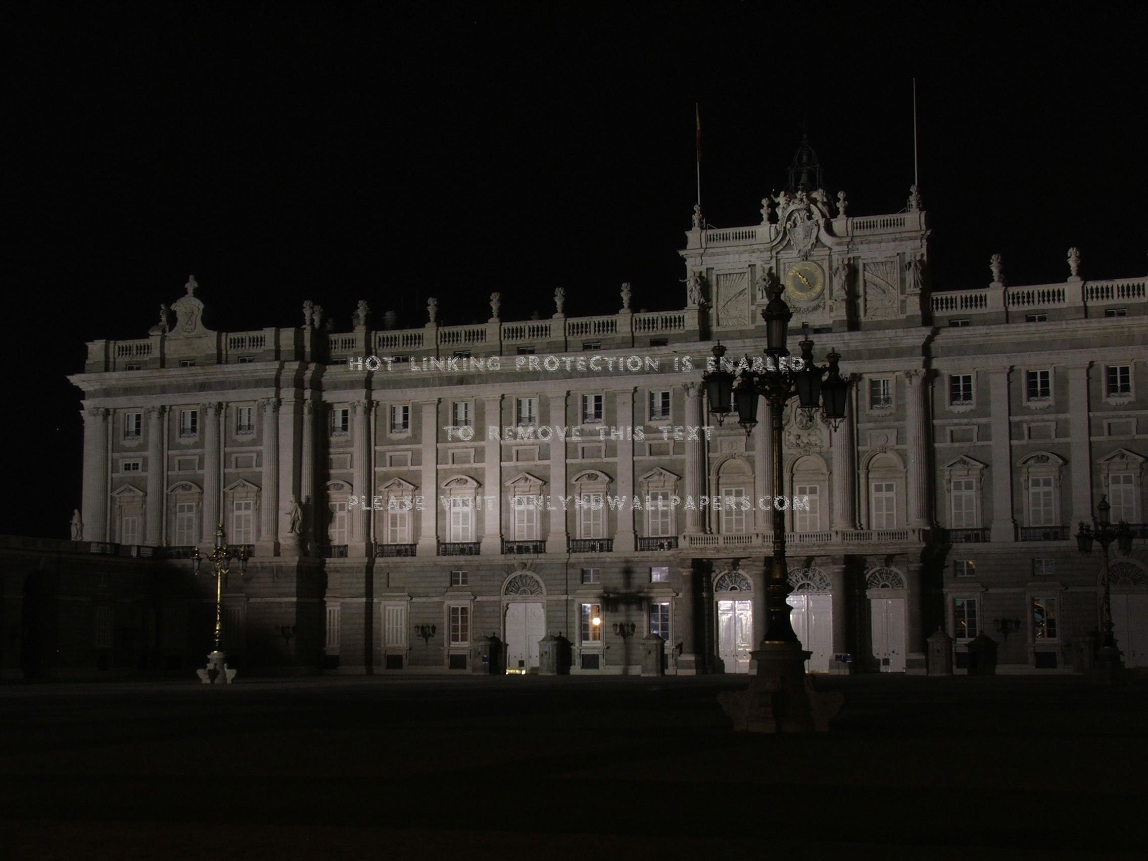 Madrid royal palace night