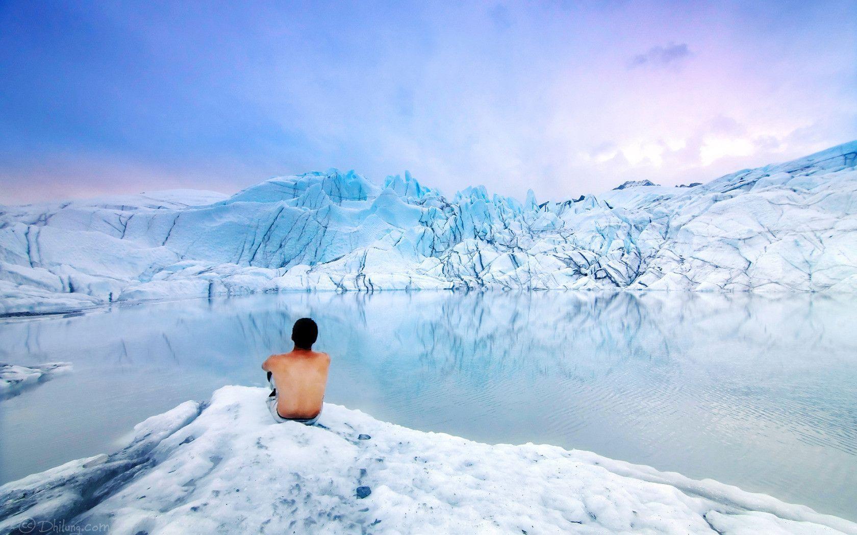 Contemplationg Mouth of the Matanuska Glacier – Alaska widescreen