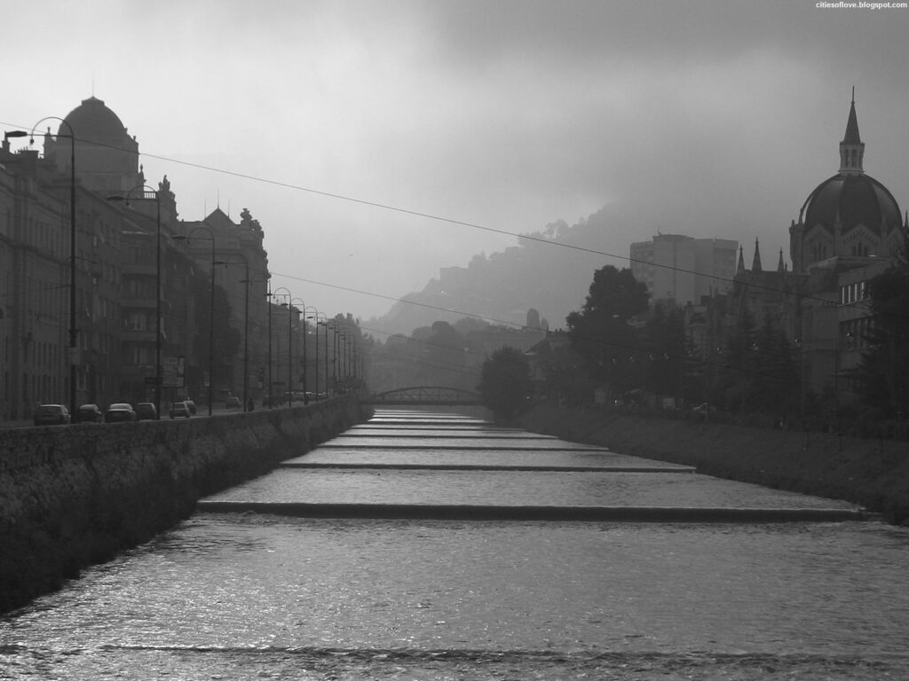 Sarajevo Great Sunrise Over Mysterious City Bosnia and Herzegovina