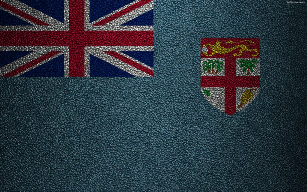 Download wallpapers Flag of Fiji, k, leather texture, Oceania, Fiji