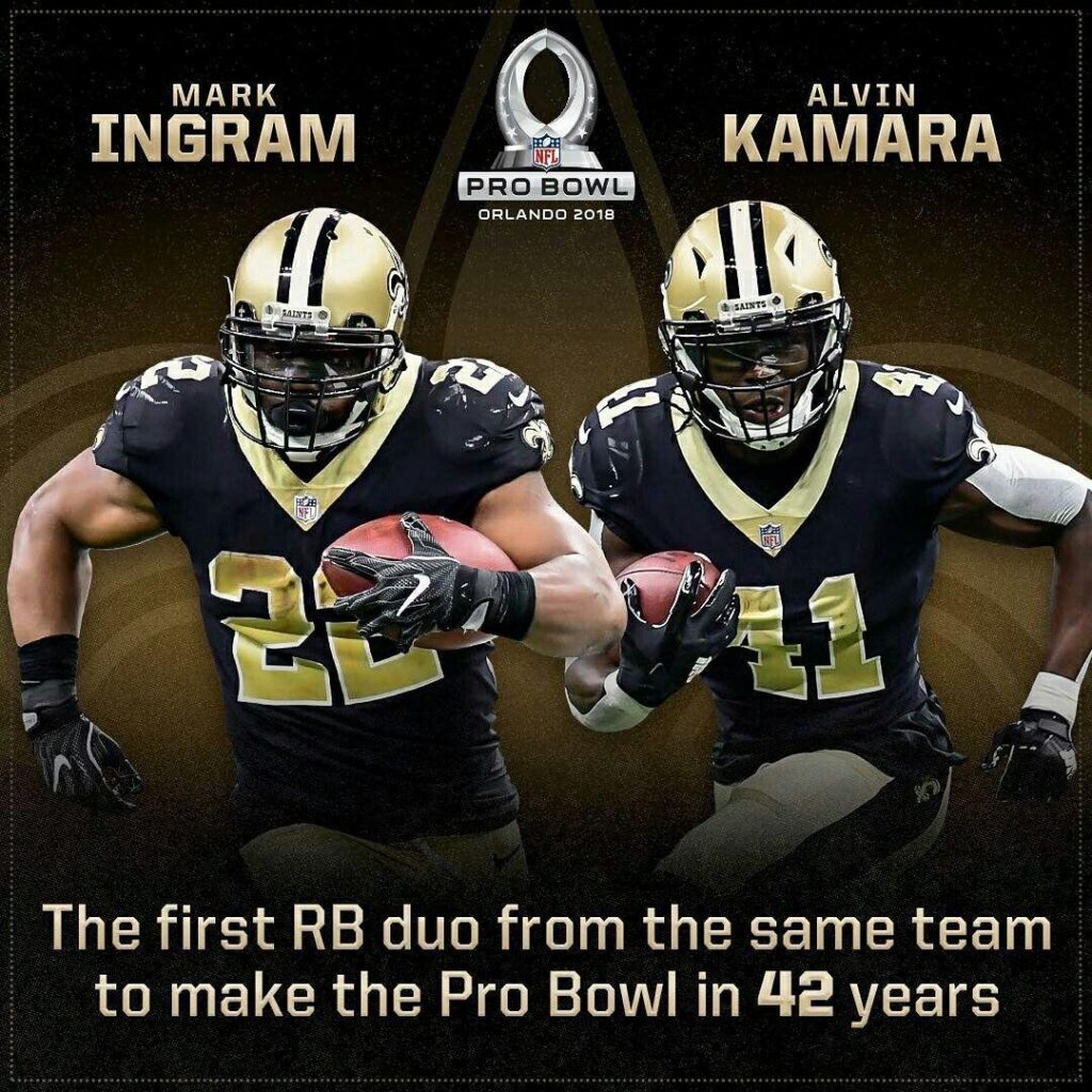 Saints Alvin Kamara & Mark Ingram Pro Bowl