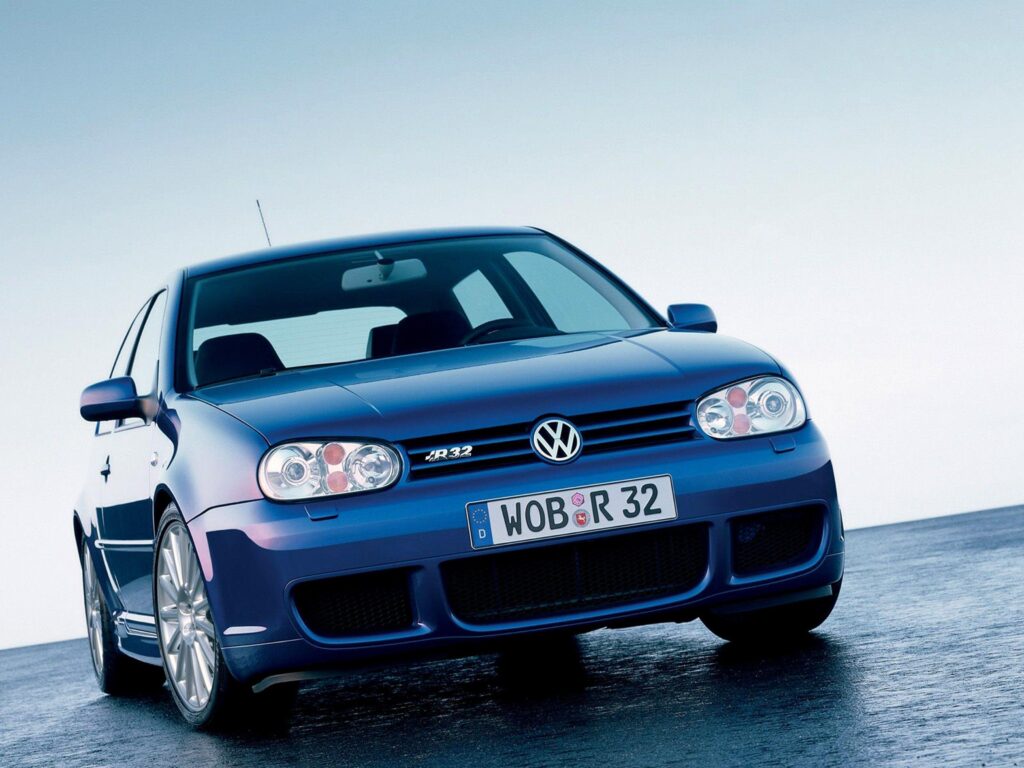 Volkswagen Golf R car Germany blue wallpapers