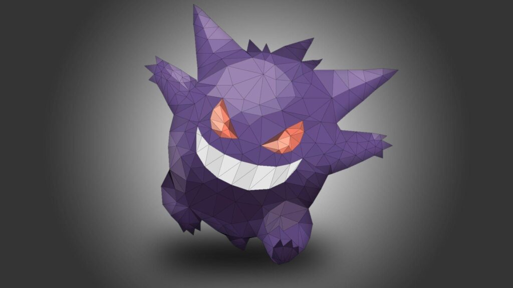 Gengar, Pokémon, Low poly 2K Wallpapers | Desk 4K and Mobile