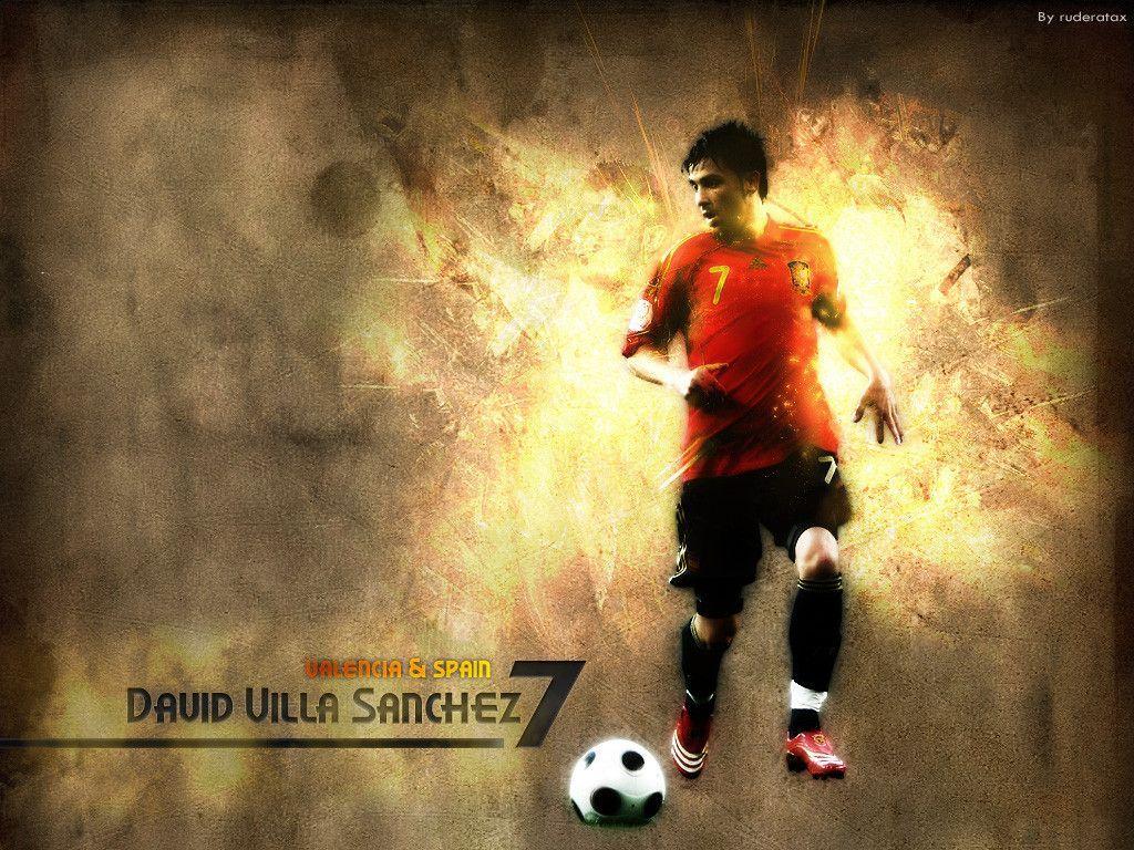 Download David Villa Sanchez Football Wallpapers