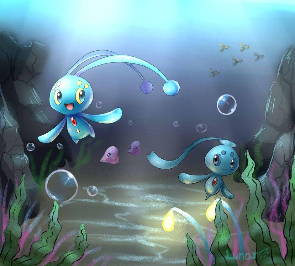 Manaphy and Phione by LunarThunderStorm