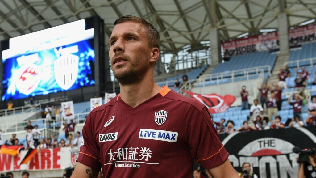 Podolski’s debut double earns Vissel Kobe victory