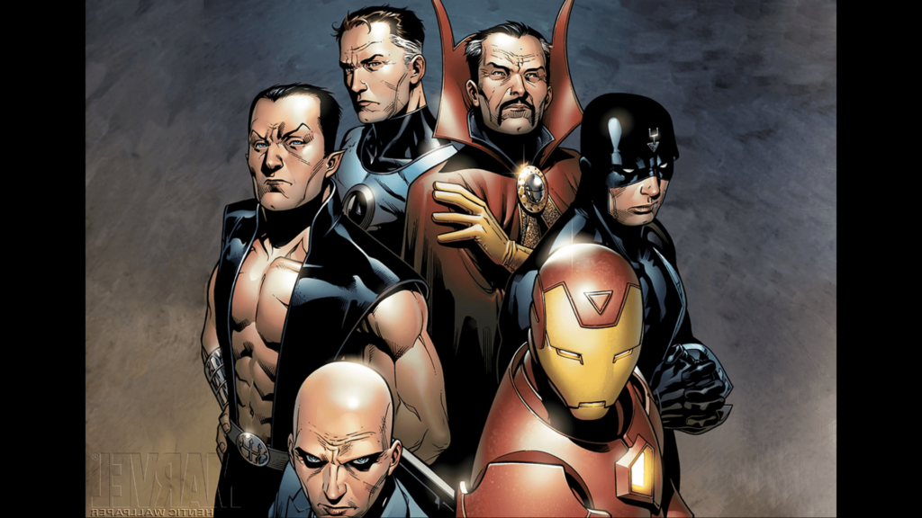 Illuminati, Iron Man, Charles Xavier, Mr Fantastic, Doctor