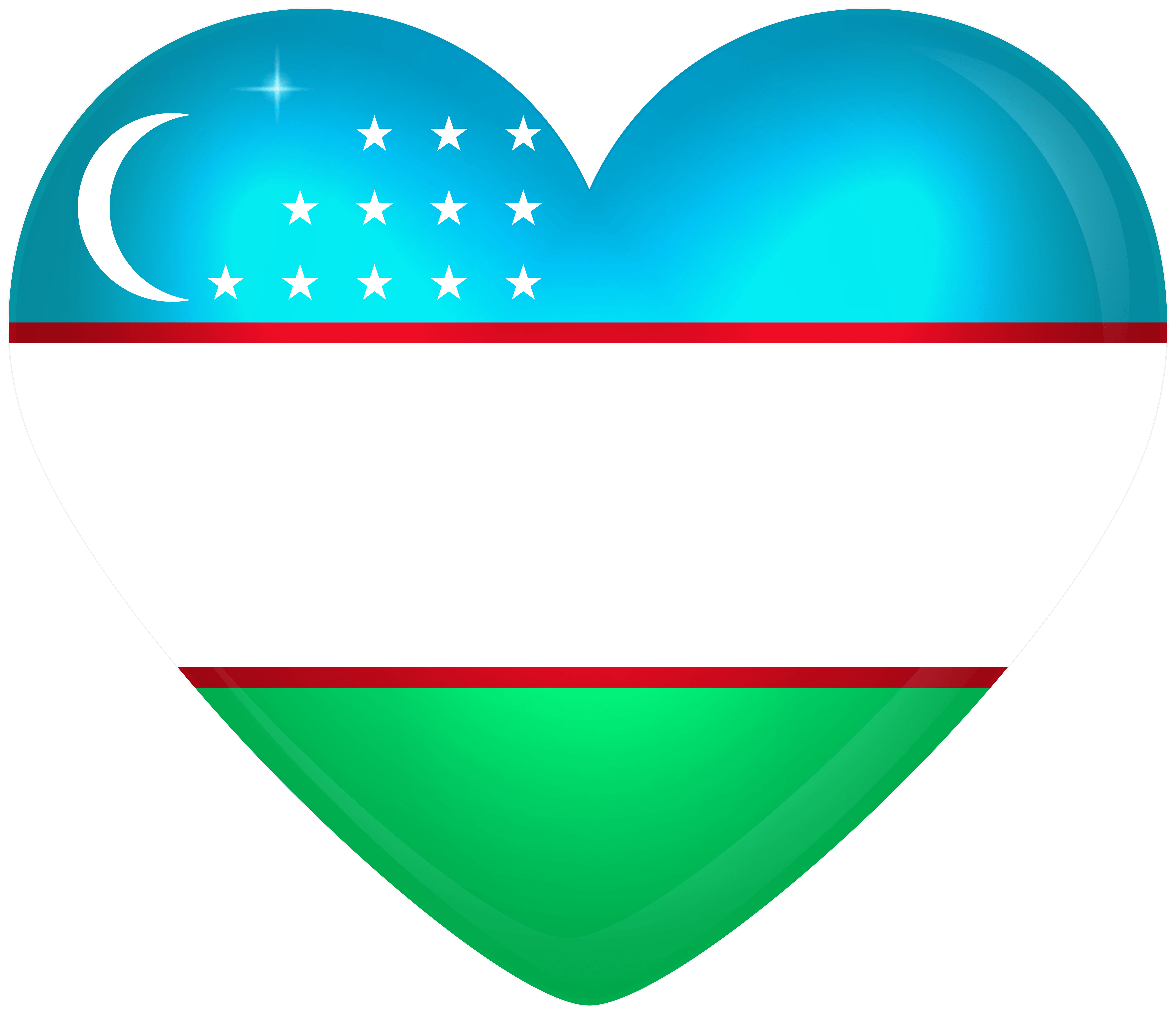 Uzbekistan Large Heart Flag
