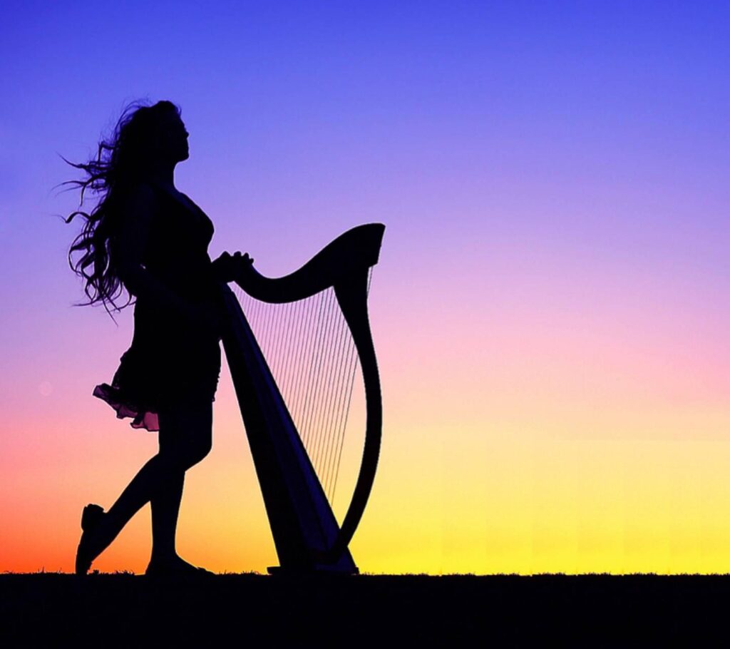 Girl with harp Wallpapers by ColorfulWorld