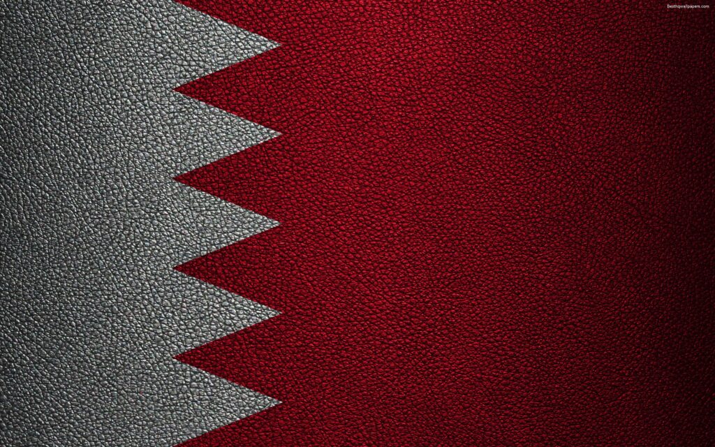 Download wallpapers Flag of Bahrain, K, leather texture, Bahrain
