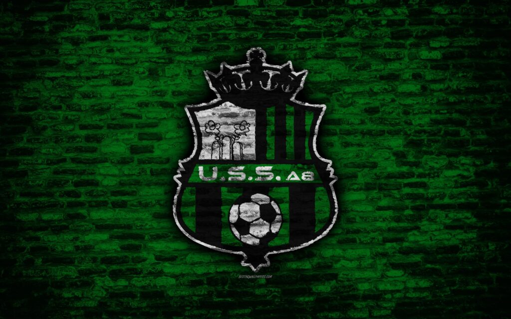Download wallpapers Sassuolo FC, k, logo, brick wall, Serie A