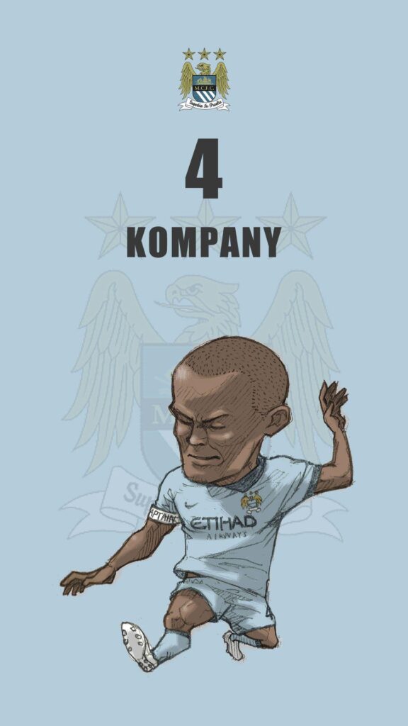 Manchester city fan art for mobile wallpapers Vincent Kompany