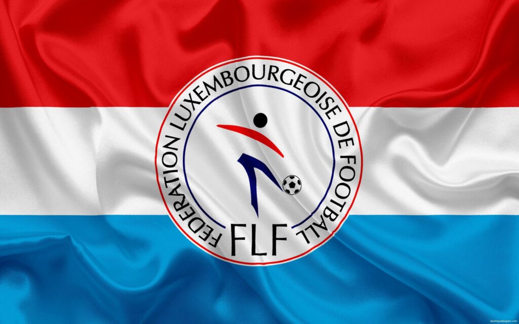 Download wallpapers Luxembourg national football team, emblem, logo