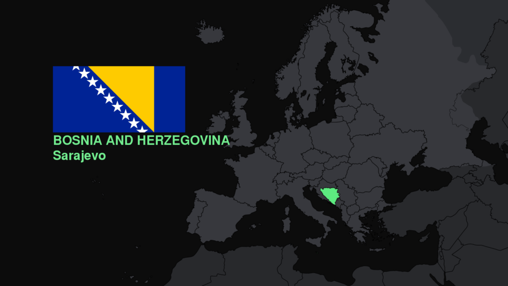 Flags, Europe, maps, Bosnia and Herzegovina