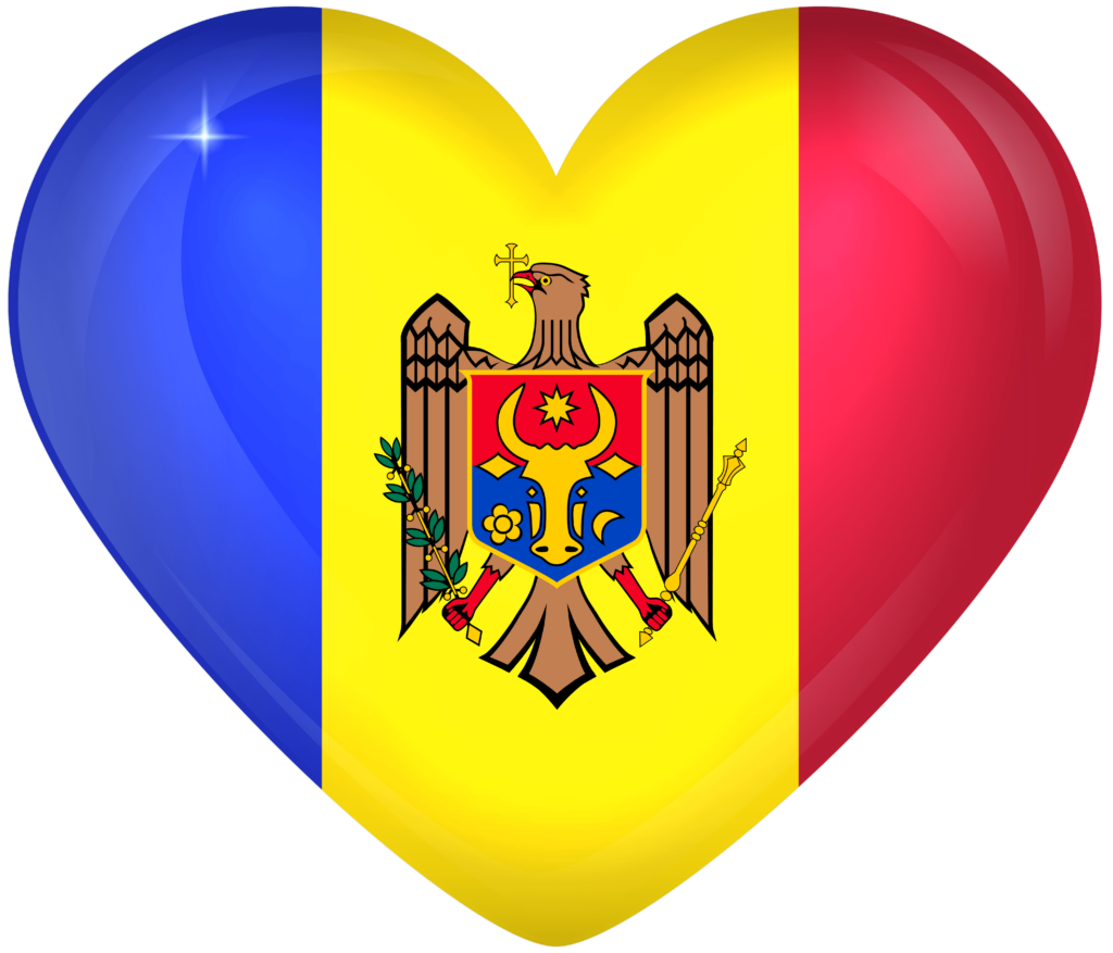 Moldova Large Heart Flag