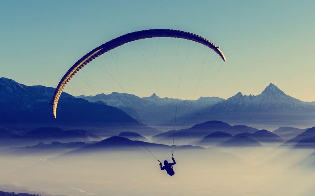 Download Wallpapers Paragliding, Sky, Flight HD